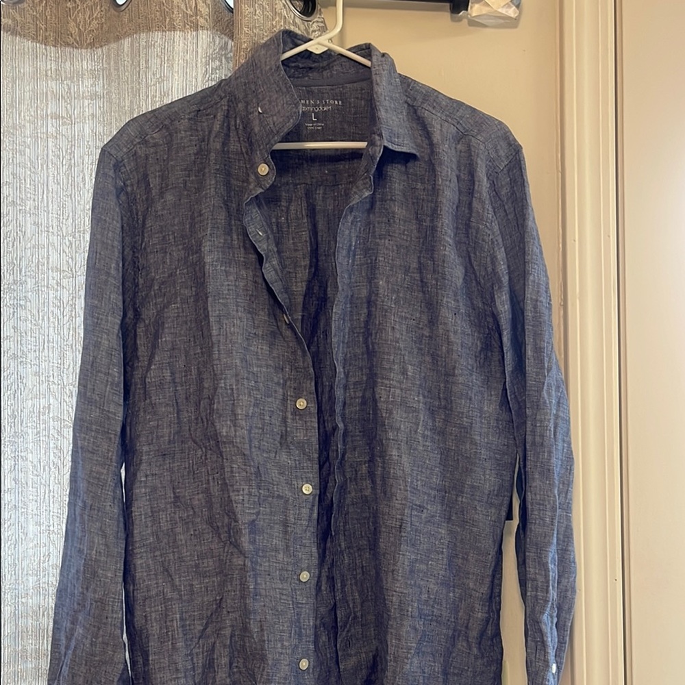 Blue Button-Up Shirt